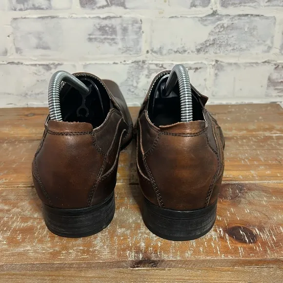 Lounge Mark Nason 9.5 10.5 Men's Rockabilly Slip-On Loafers Brown Cross 2 SIZES