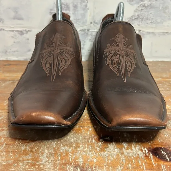 Lounge Mark Nason 9.5 10.5 Men's Rockabilly Slip-On Loafers Brown Cross 2 SIZES