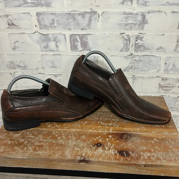 Lounge Mark Nason 9.5 10.5 Men's Rockabilly Slip-On Loafers Brown Cross 2 SIZES