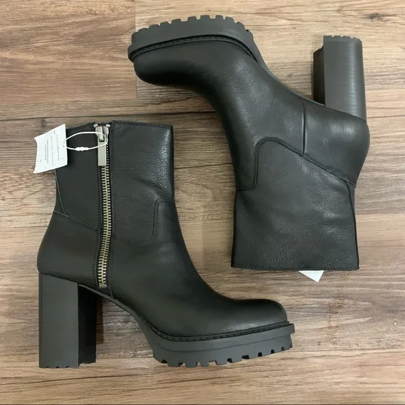 Lucky Brand Black Bajax Lug Sole Boots Size 10 Women’s Boots