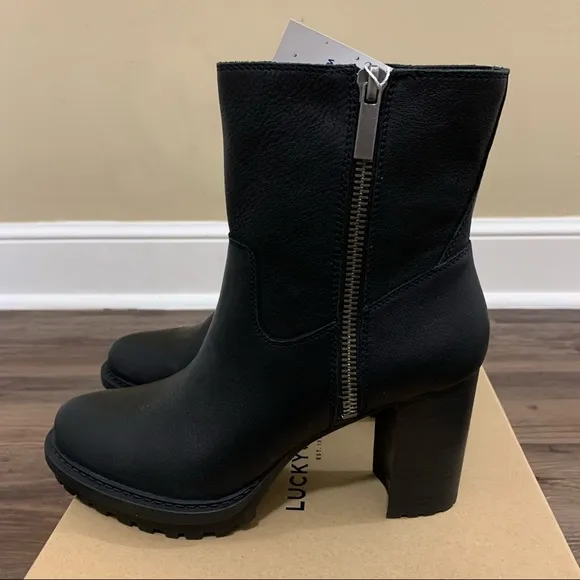 Lucky Brand Black Bajax Lug Sole Boots Size 10 Women’s Boots