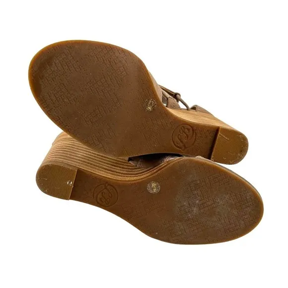 LUCKY BRAND JOELLEN BROWN WEDGE CAGE SANDALS SHOES sz 6