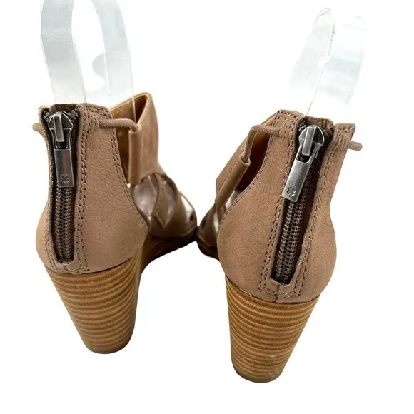 LUCKY BRAND JOELLEN BROWN WEDGE CAGE SANDALS SHOES sz 6