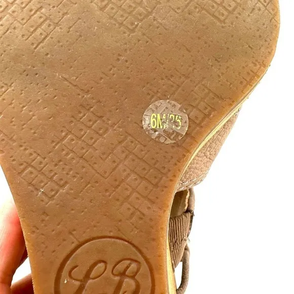 LUCKY BRAND JOELLEN BROWN WEDGE CAGE SANDALS SHOES sz 6