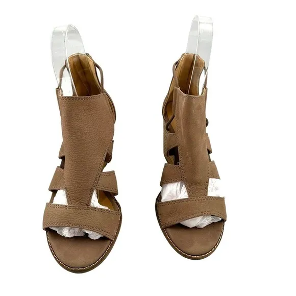 LUCKY BRAND JOELLEN BROWN WEDGE CAGE SANDALS SHOES sz 6