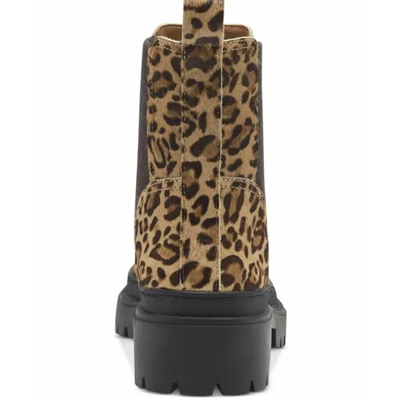 LUCKY BRAND LEOPARD PRINT SUEDE BLOCK HEEL BOOTS
