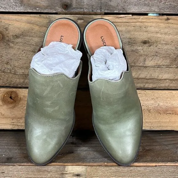 Lucky Brand Lullin Heel Mule - Olive - 6 - New without box