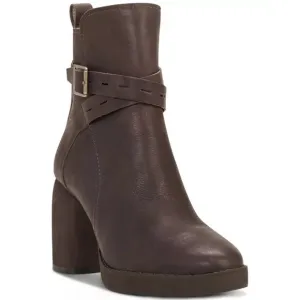 Lucky Brand Natesa Bootie Ankle Boots Sz 8 Chocolate Brown Leather Platform