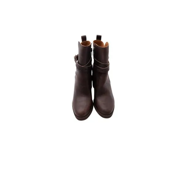 Lucky Brand Natesa Bootie Ankle Boots Sz 8 Chocolate Brown Leather Platform