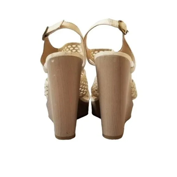 Lucky Brand Remyy Woven Platform Wedge Sandals Heels Size 8