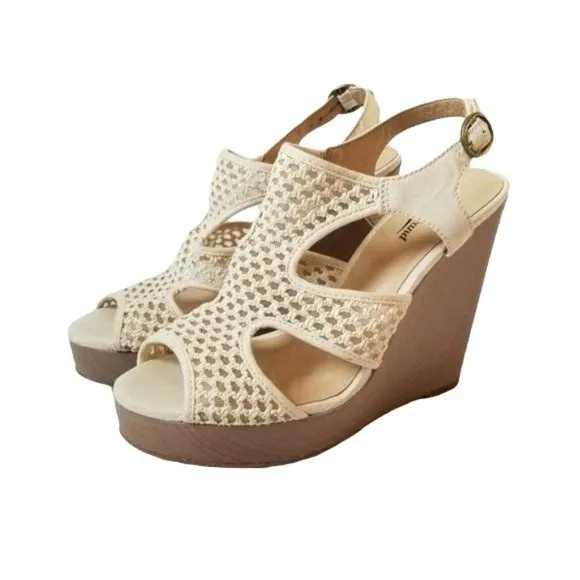 Lucky Brand Remyy Woven Platform Wedge Sandals Heels Size 8