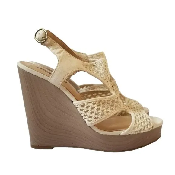 Lucky Brand Remyy Woven Platform Wedge Sandals Heels Size 8
