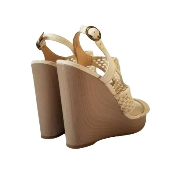 Lucky Brand Remyy Woven Platform Wedge Sandals Heels Size 8
