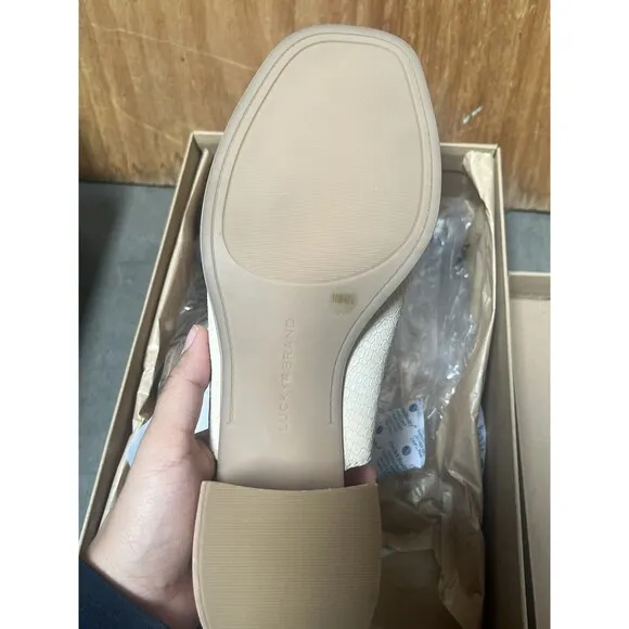 Lucky Brand Women Block Heel Slingback Sandals Jaila Size US 11 M Warm Sand
