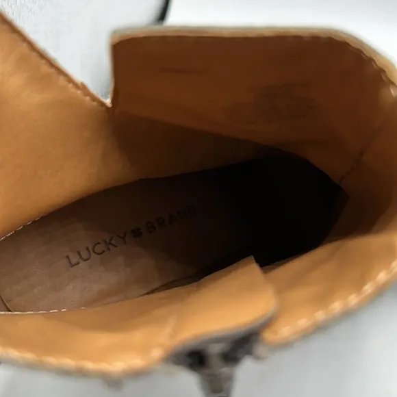 Lucky Brand Womens Quintei Ankle Leather Platform Boots size 10