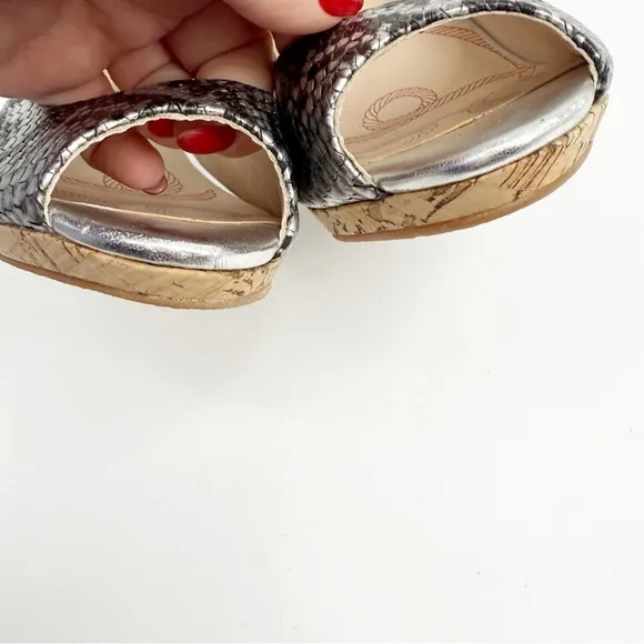 Lucy Choi London Brand New Snakeskin Peep Toe Wedge Heels, Size 40.5 (10.5)