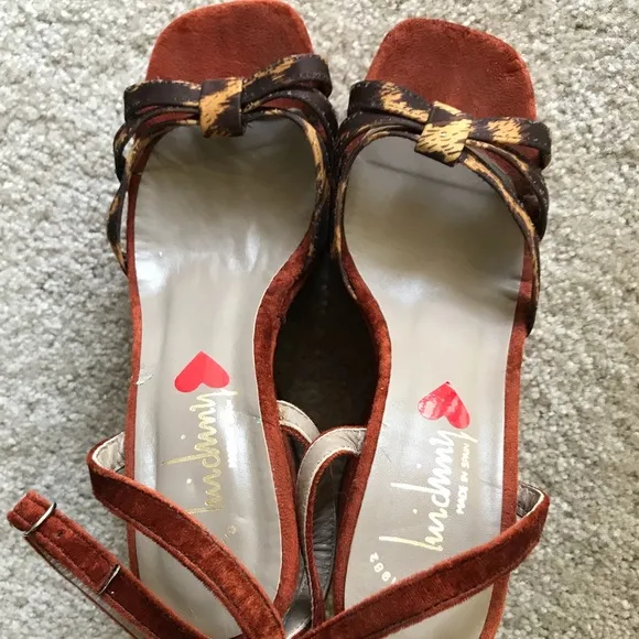 LUICHINY Spain VINTAGE Leopard Pinup Style PLATFORM Heels 7B
