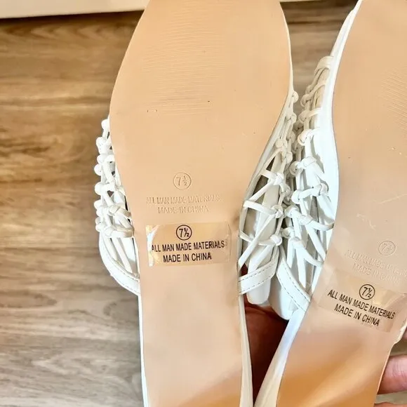 Lulu's Rewn White Knotted High Heel Slide Sandals Size 7.5 BRAND NEW