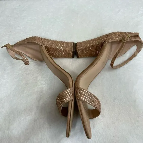 Madden Girl Bella Embellished Block Heel Sandals 10 NEW Women