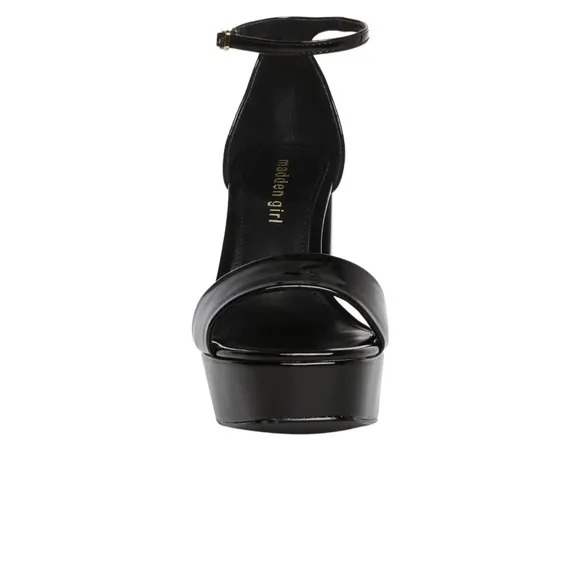 Madden Girl Omega Platform Block Heel Black Sandals