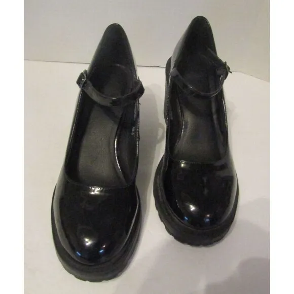 Madden NYC Steve Madden Black Mary Jane Platform Shoes NWOB Size US 10