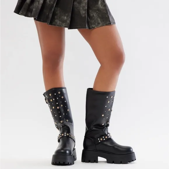 Maddox Studded Boots Black