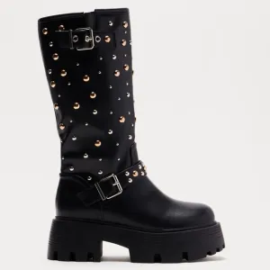 Maddox Studded Boots Black