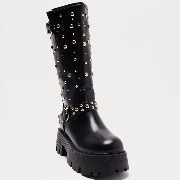 Maddox Studded Boots Black