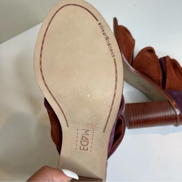 MADE red strappy block heel sandal shoes