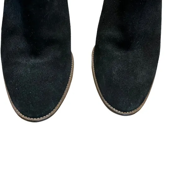Madewell Billie Boot black suede block heel zipper closure booties size …