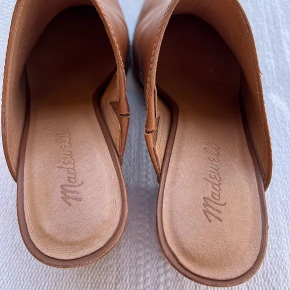 Madewell Heeled Leather Mule Brown Size 8