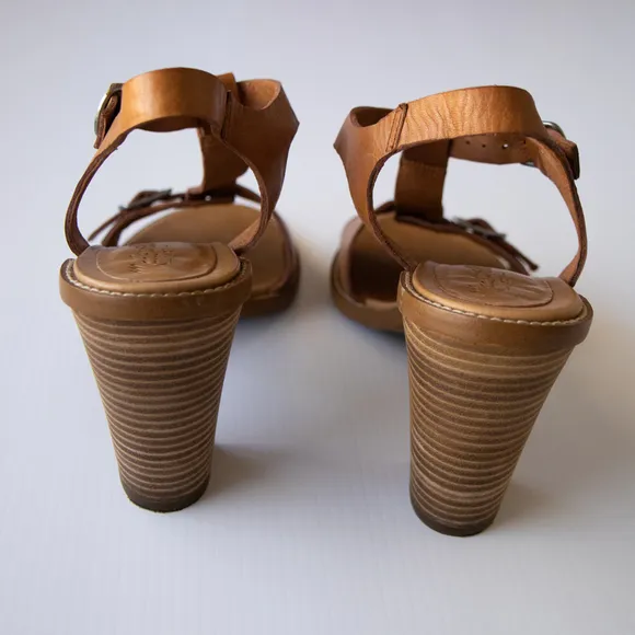 Madewell Loren High Block Heel Buckle Leather Sandals