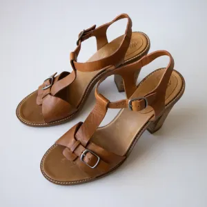 Madewell Loren High Block Heel Buckle Leather Sandals