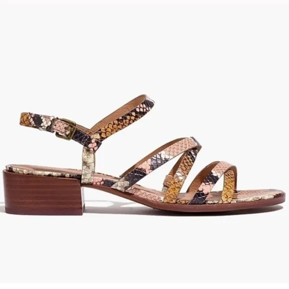Madewell Lori Snakeskin Python Strappy Sandals
