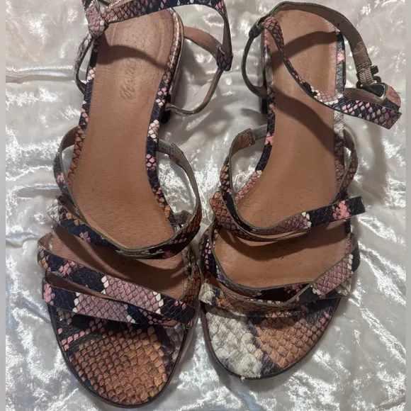 Madewell Lori Snakeskin Python Strappy Sandals