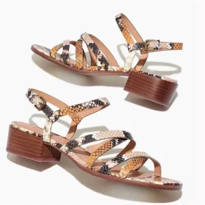 Madewell Lori Snakeskin Python Strappy Sandals