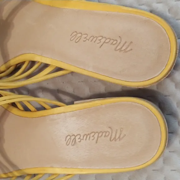 Madewell Strap Knot Slide Sandals Yellow Suede sz 9.5 NWoB