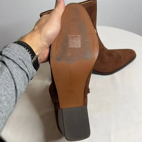 Madewell Womens $198 The Ardin Ankle Boot Mahogany Size 10.5 NR867 Suede