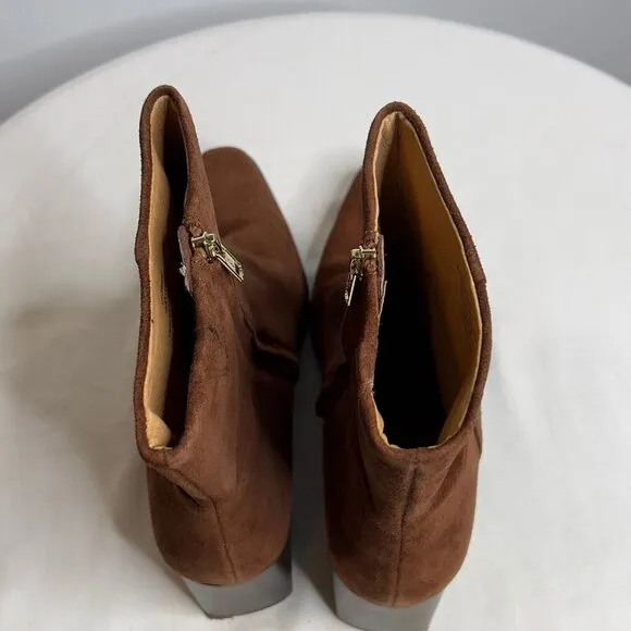 Madewell Womens $198 The Ardin Ankle Boot Mahogany Size 10.5 NR867 Suede