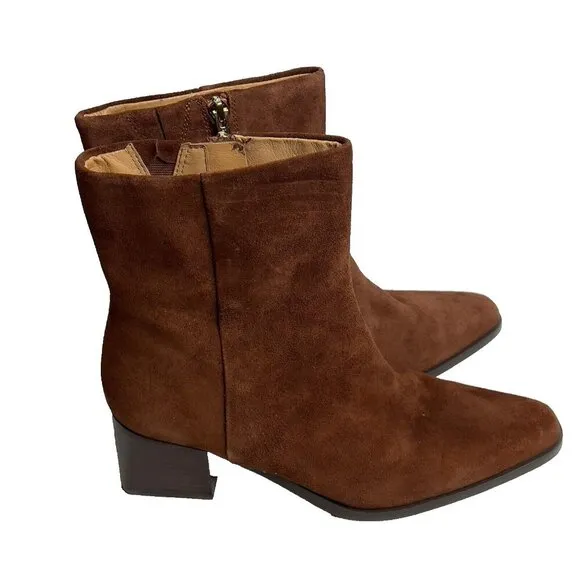 Madewell Womens $198 The Ardin Ankle Boot Mahogany Size 10.5 NR867 Suede