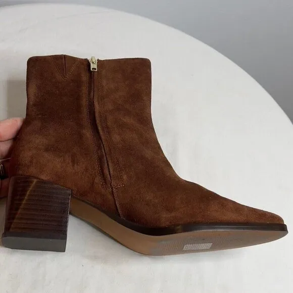 Madewell Womens $198 The Ardin Ankle Boot Mahogany Size 10.5 NR867 Suede