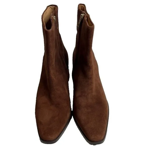 Madewell Womens $198 The Ardin Ankle Boot Mahogany Size 10.5 NR867 Suede