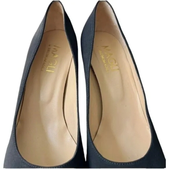 Magli By Bruno Magli Alexis Fabric Peep Toe Pumps - Black - 9.5B