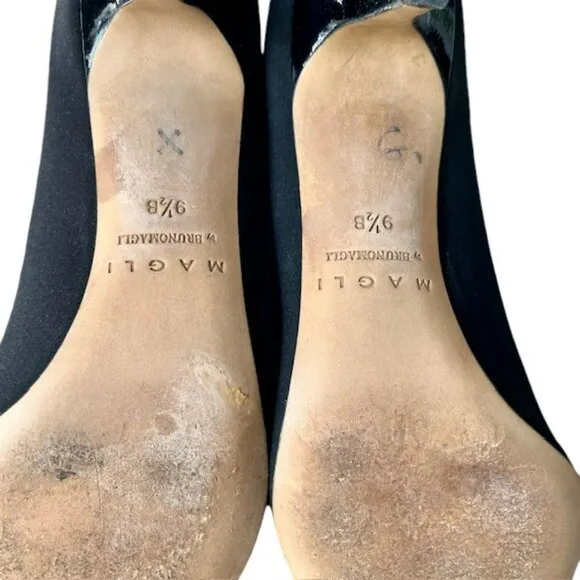 Magli By Bruno Magli Alexis Fabric Peep Toe Pumps - Black - 9.5B