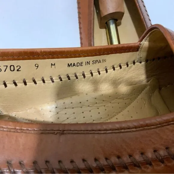 Magnanni Men's Brown Leather Buckle  Loafers Shoes 9 M *Made in Spain*