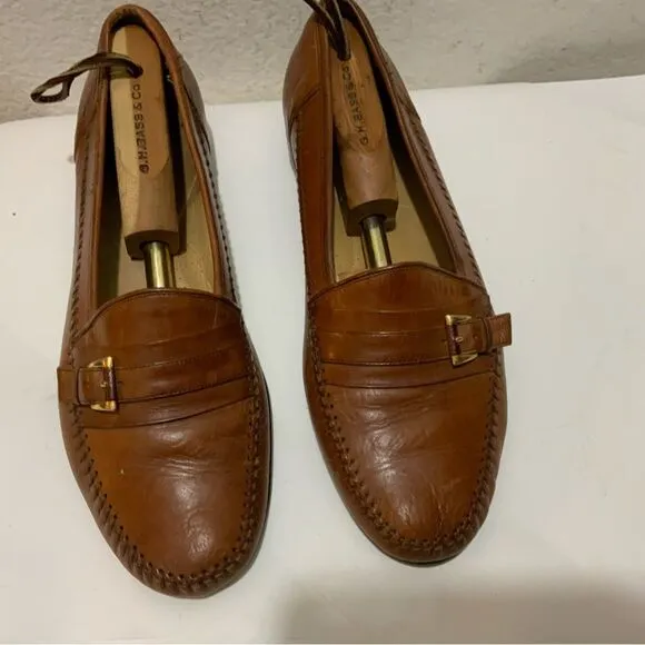 Magnanni Men's Brown Leather Buckle  Loafers Shoes 9 M *Made in Spain*