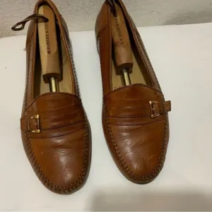 Magnanni Men's Brown Leather Buckle  Loafers Shoes 9 M *Made in Spain*
