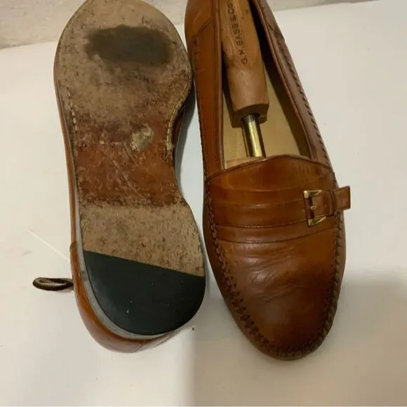 Magnanni Men's Brown Leather Buckle  Loafers Shoes 9 M *Made in Spain*