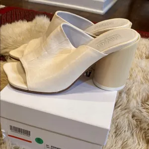 Maison Martin Margiela Cream Mules with Chunky Heel