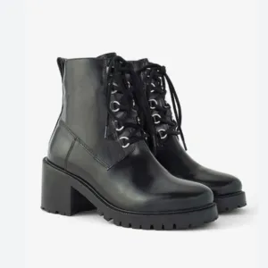 Maje FACTORY Black Leather Patent Boots